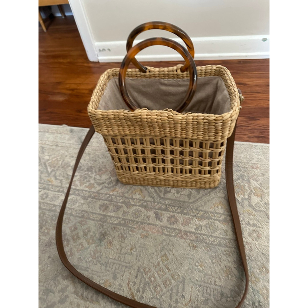 Women's Poolside Beige Woven Crossbody Bag One Size